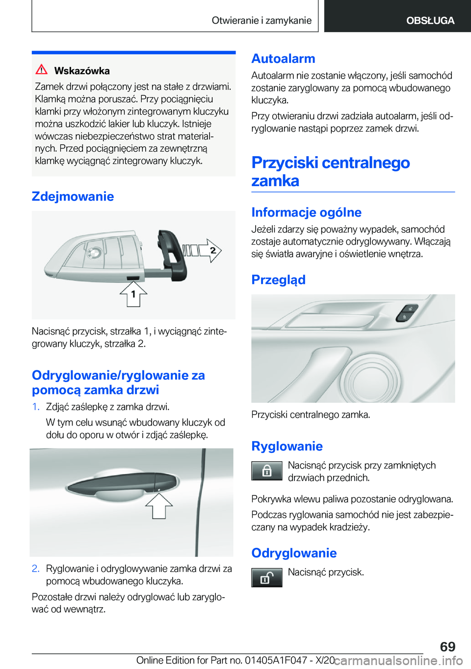BMW X1 2021  Instrukcja obsługi (in Polish) �W�s�k�a�z�