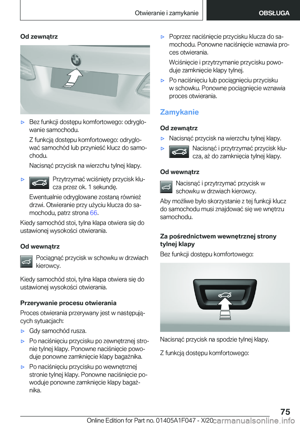 BMW X1 2021  Instrukcja obsługi (in Polish) �O�d��z�e�w�n�ą�t�r�z'x�B�e�z��f�u�n�k�c�j�i��d�o�s�t�
