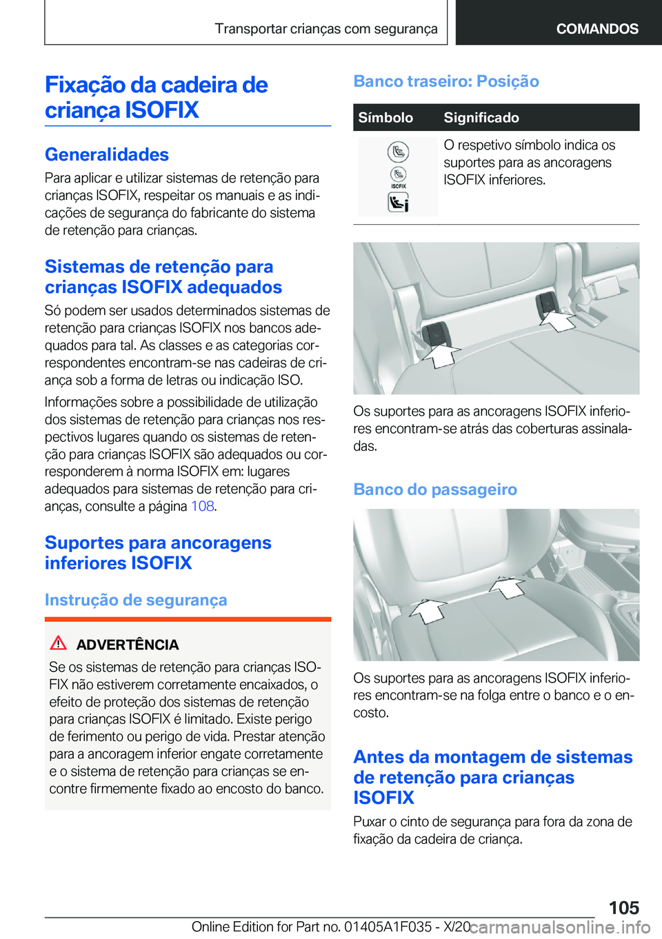 BMW X1 2021  Manual do condutor (in Portuguese) �F�i�x�a�