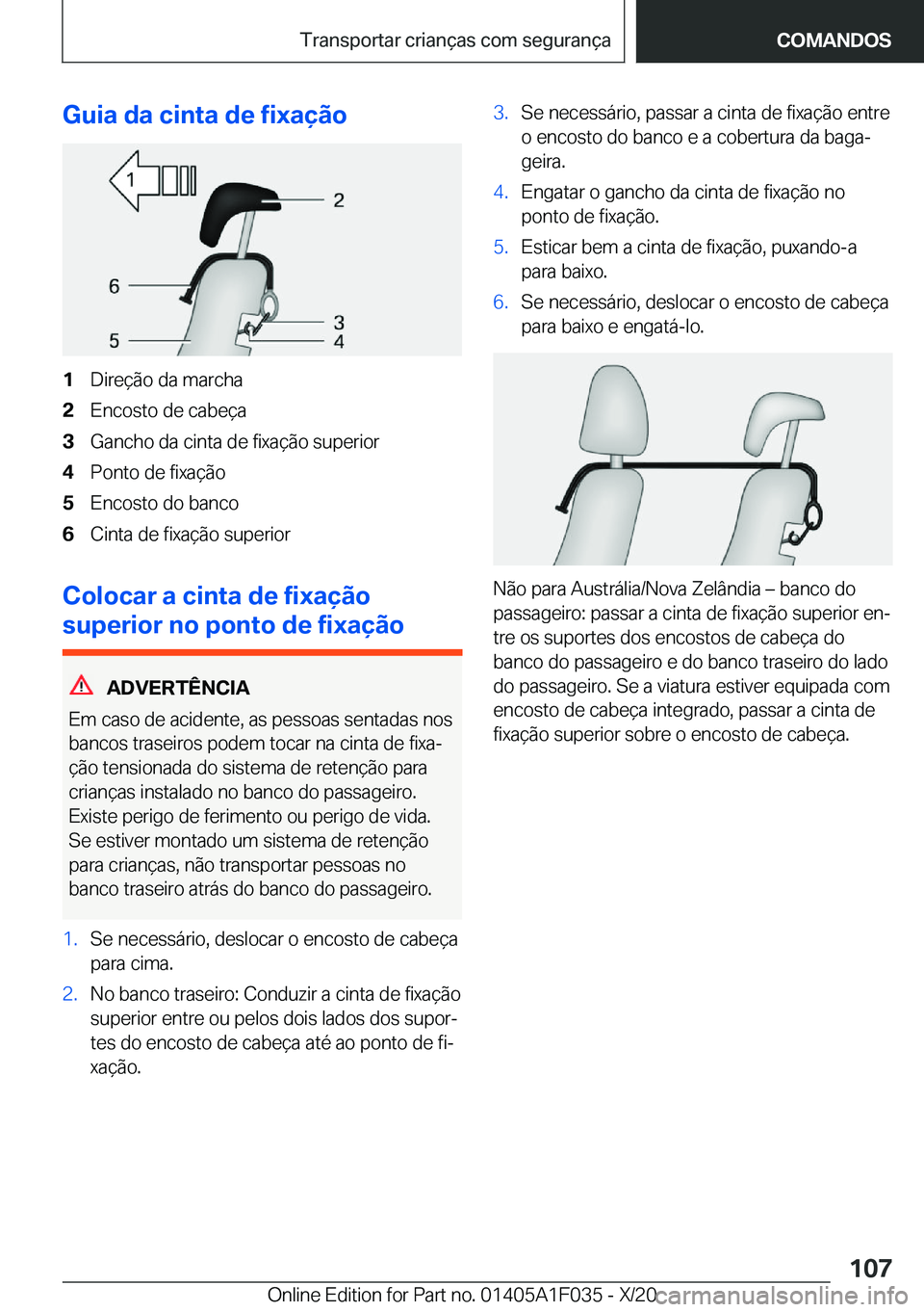 BMW X1 2021  Manual do condutor (in Portuguese) �G�u�i�a��d�a��c�i�n�t�a��d�e��f�i�x�a�