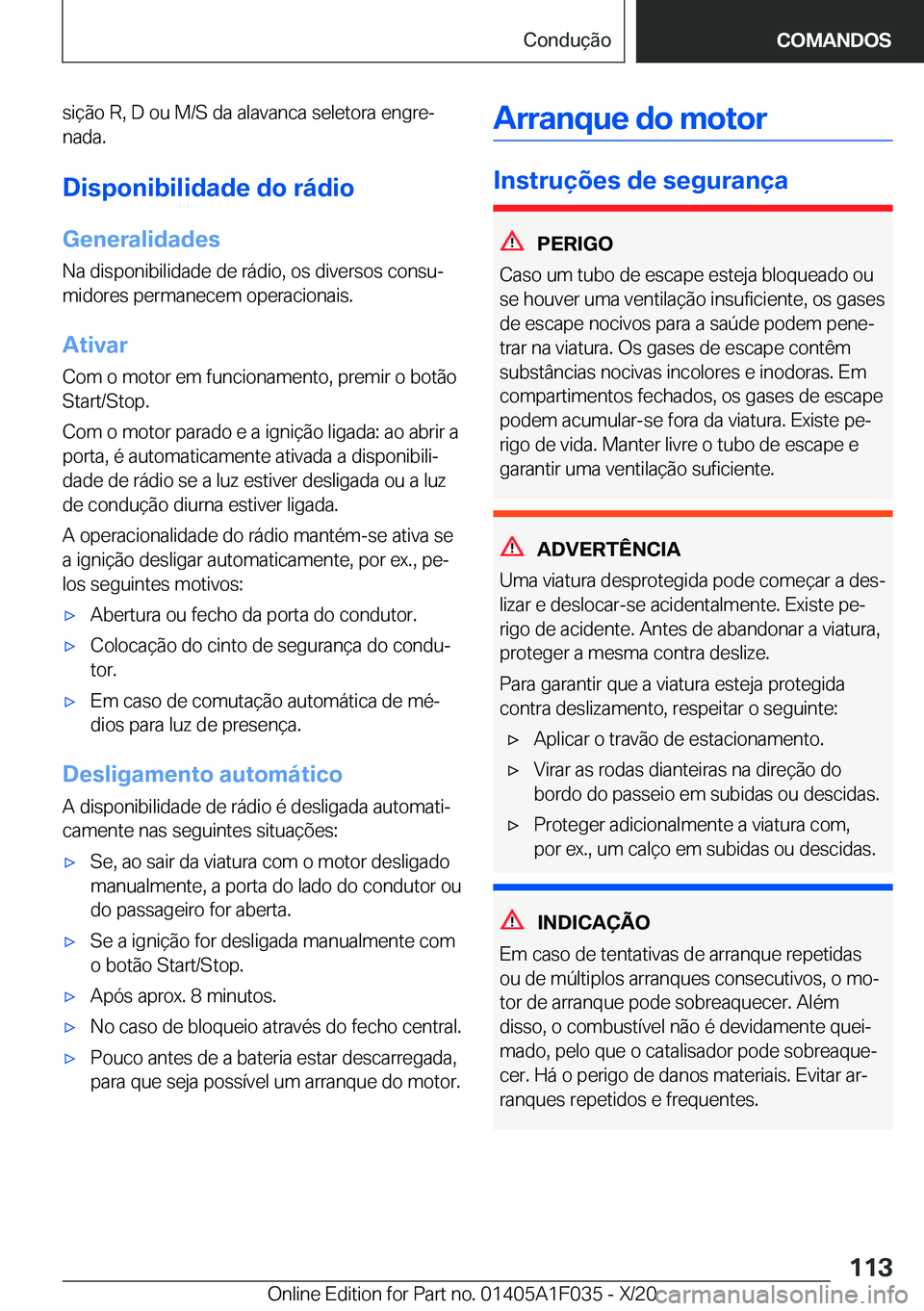 BMW X1 2021  Manual do condutor (in Portuguese) �s�i�