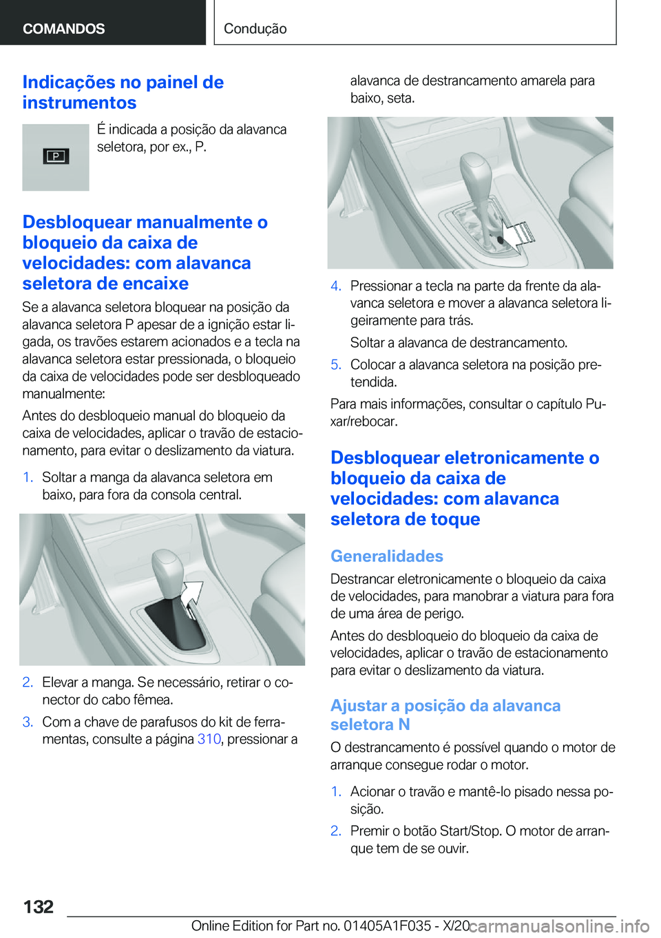 BMW X1 2021  Manual do condutor (in Portuguese) �I�n�d�i�c�a�