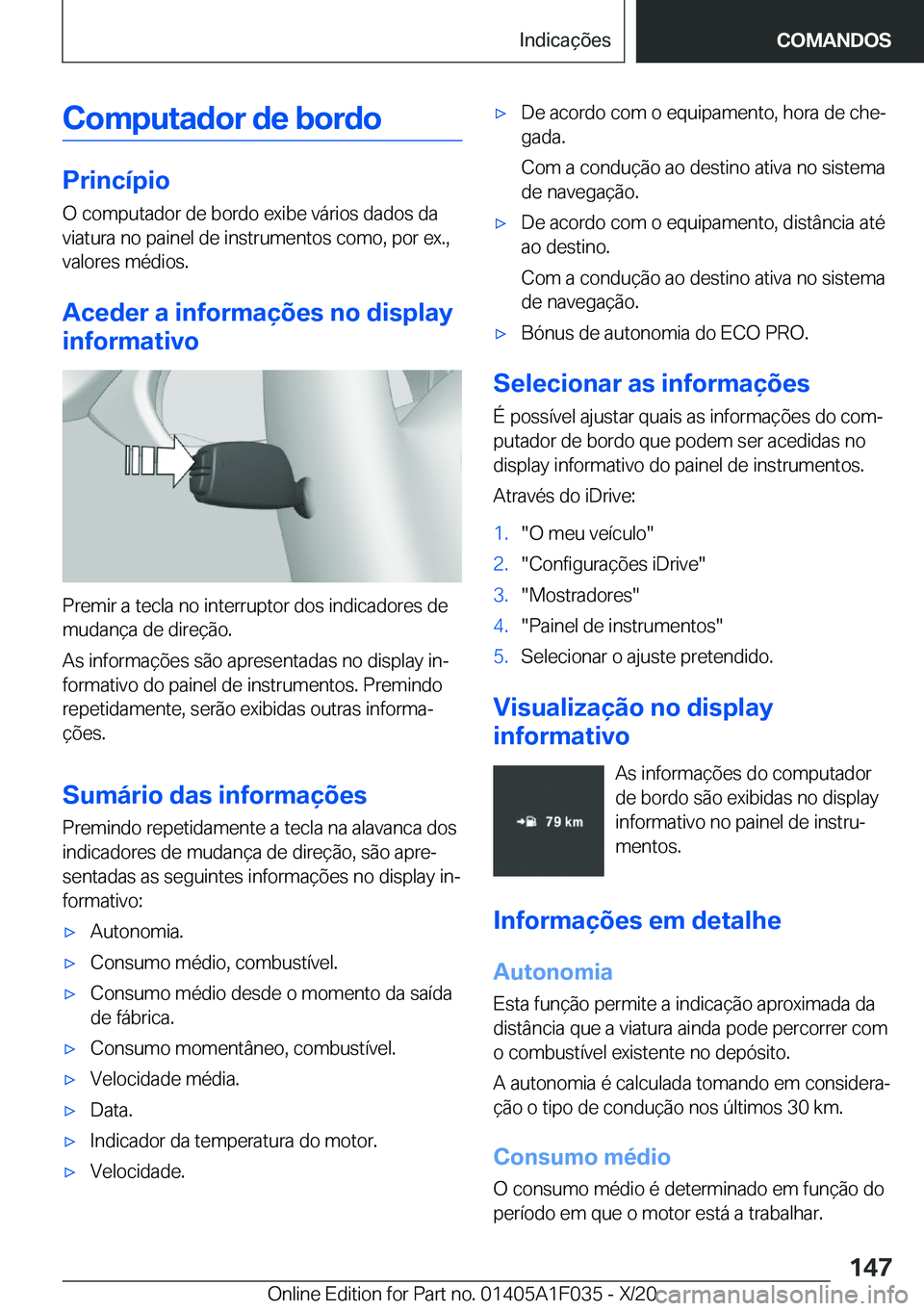 BMW X1 2021  Manual do condutor (in Portuguese) �C�o�m�p�u�t�a�d�o�r��d�e��b�o�r�d�o
�P�r�i�n�c�