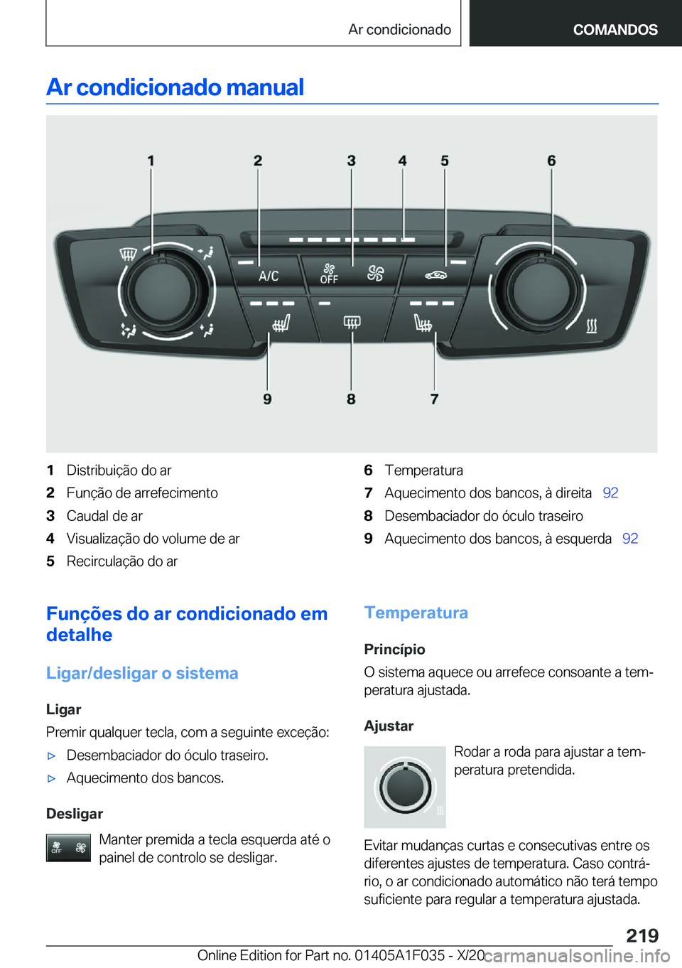 BMW X1 2021  Manual do condutor (in Portuguese) �A�r��c�o�n�d�i�c�i�o�n�a�d�o��m�a�n�u�a�l�1�D�i�s�t�r�i�b�u�i�