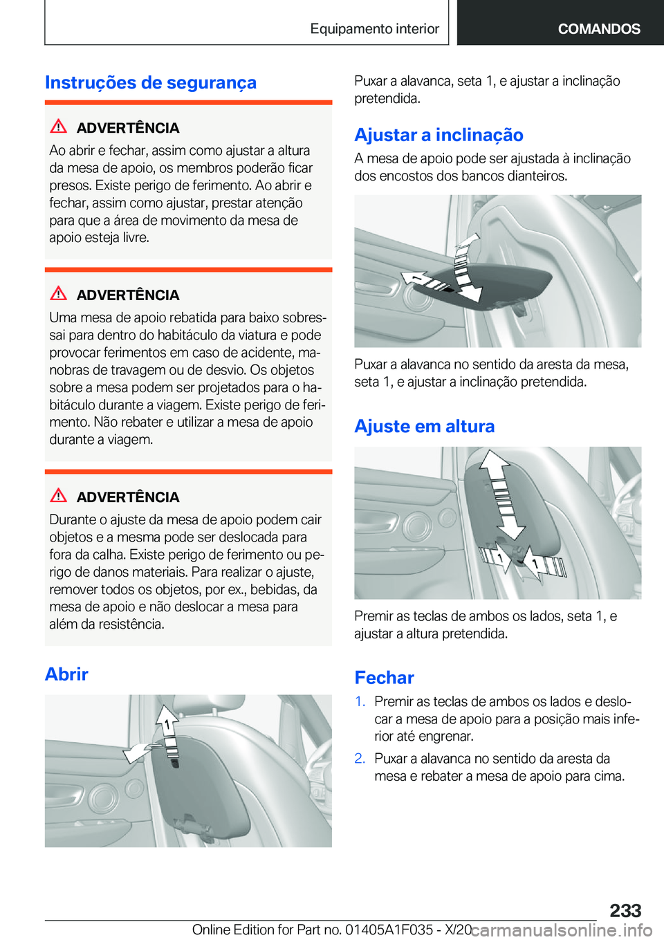 BMW X1 2021  Manual do condutor (in Portuguese) �I�n�s�t�r�u�