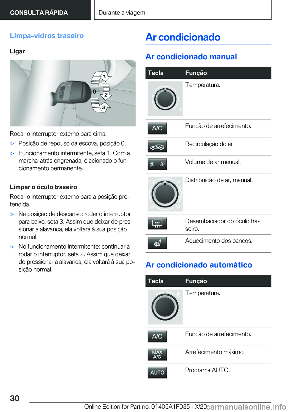 BMW X1 2021  Manual do condutor (in Portuguese) �L�i�m�p�a�-�v�i�d�r�o�s��t�r�a�s�e�i�r�o�L�i�g�a�r
�R�o�d�a�r��o��i�n�t�e�r�r�u�p�t�o�r��e�x�t�e�r�n�o��p�a�r�a��c�i�m�a�.
x�P�o�s�i�