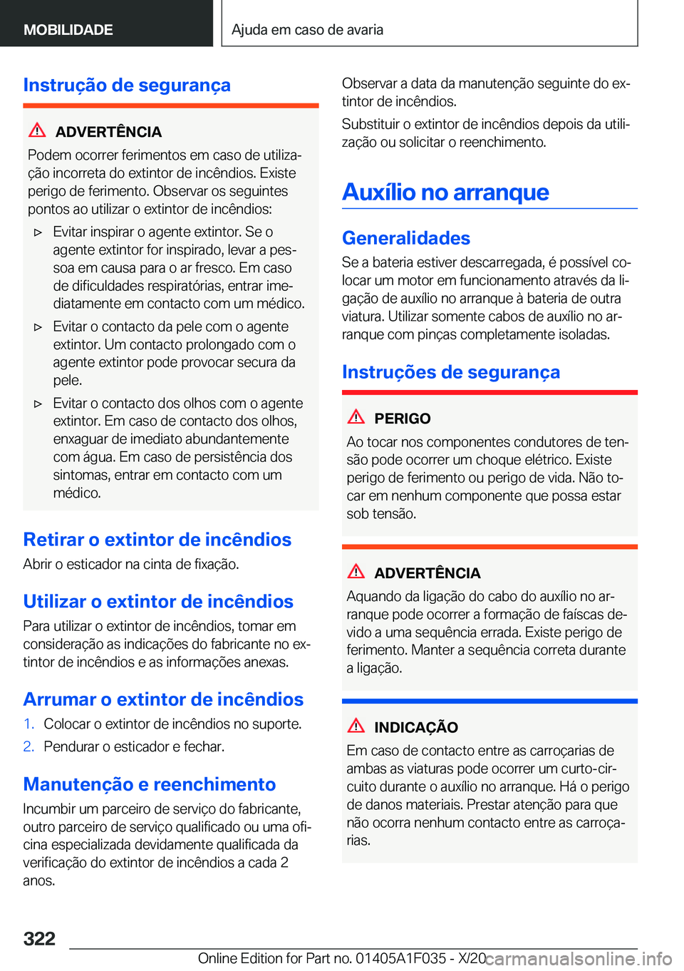 BMW X1 2021  Manual do condutor (in Portuguese) �I�n�s�t�r�u�