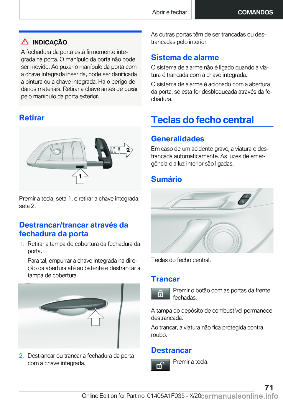 BMW X1 2021  Manual do condutor (in Portuguese) �I�N�D�I�C�A�