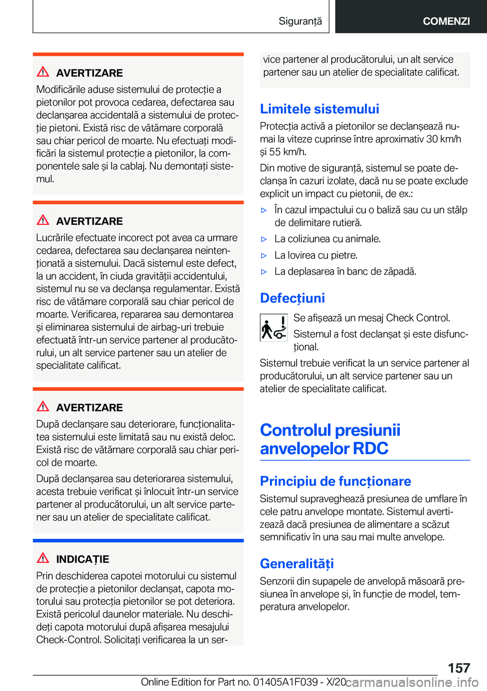BMW X1 2021  Ghiduri De Utilizare (in Romanian) �A�V�E�R�T�I�Z�A�R�E
�M�o�d�i�f�i�c�