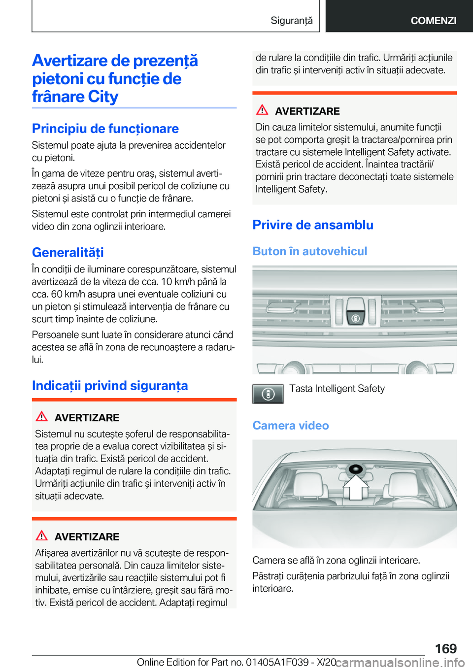 BMW X1 2021  Ghiduri De Utilizare (in Romanian) �A�v�e�r�t�i�z�a�r�e��d�e��p�r�e�z�e�n�