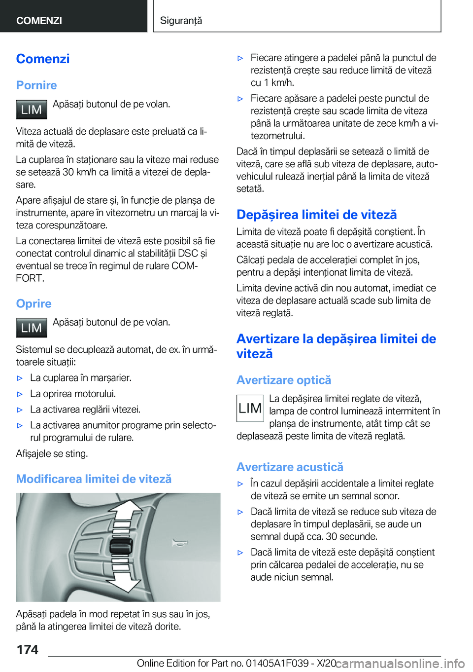 BMW X1 2021  Ghiduri De Utilizare (in Romanian) �C�o�m�e�n�z�i�P�o�r�n�i�r�e �A�p�