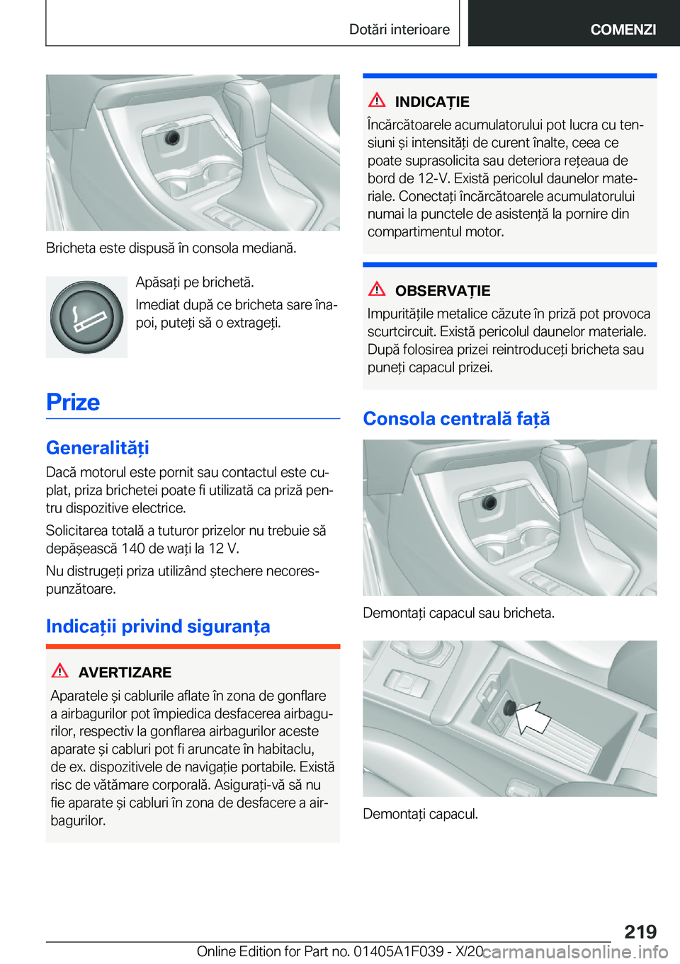 BMW X1 2021  Ghiduri De Utilizare (in Romanian) �B�r�i�c�h�e�t�a��e�s�t�e��d�i�s�p�u�s�