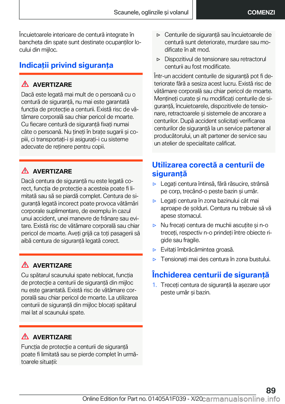 BMW X1 2021  Ghiduri De Utilizare (in Romanian) �
