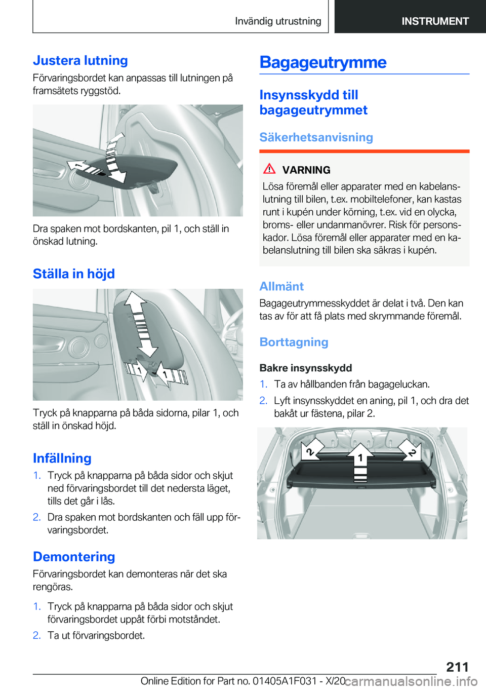 BMW X1 2021  InstruktionsbÖcker (in Swedish) �J�u�s�t�e�r�a��l�u�t�n�i�n�g
�F�