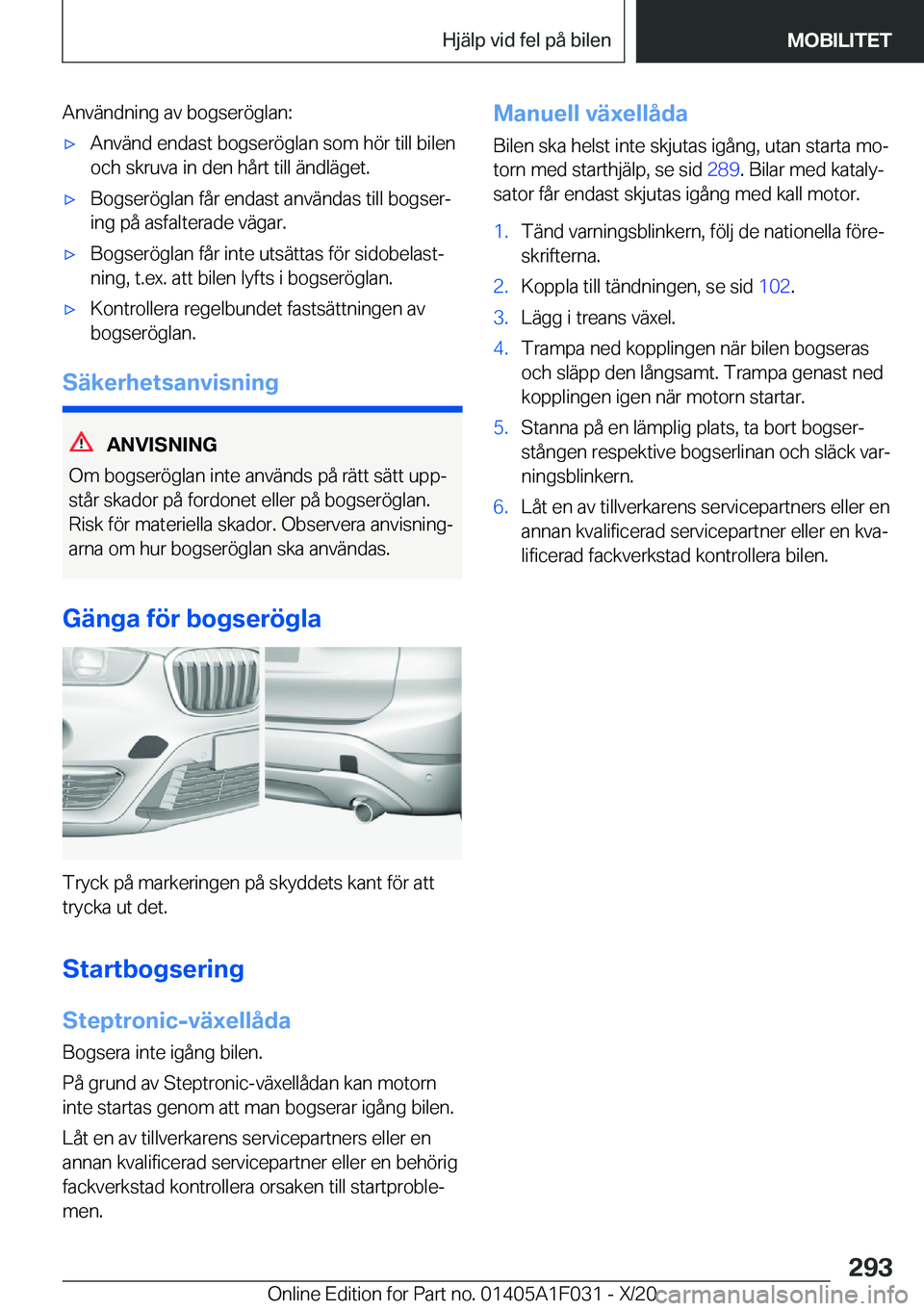 BMW X1 2021  InstruktionsbÖcker (in Swedish) �A�n�v�ä�n�d�n�i�n�g��a�v��b�o�g�s�e�r�
