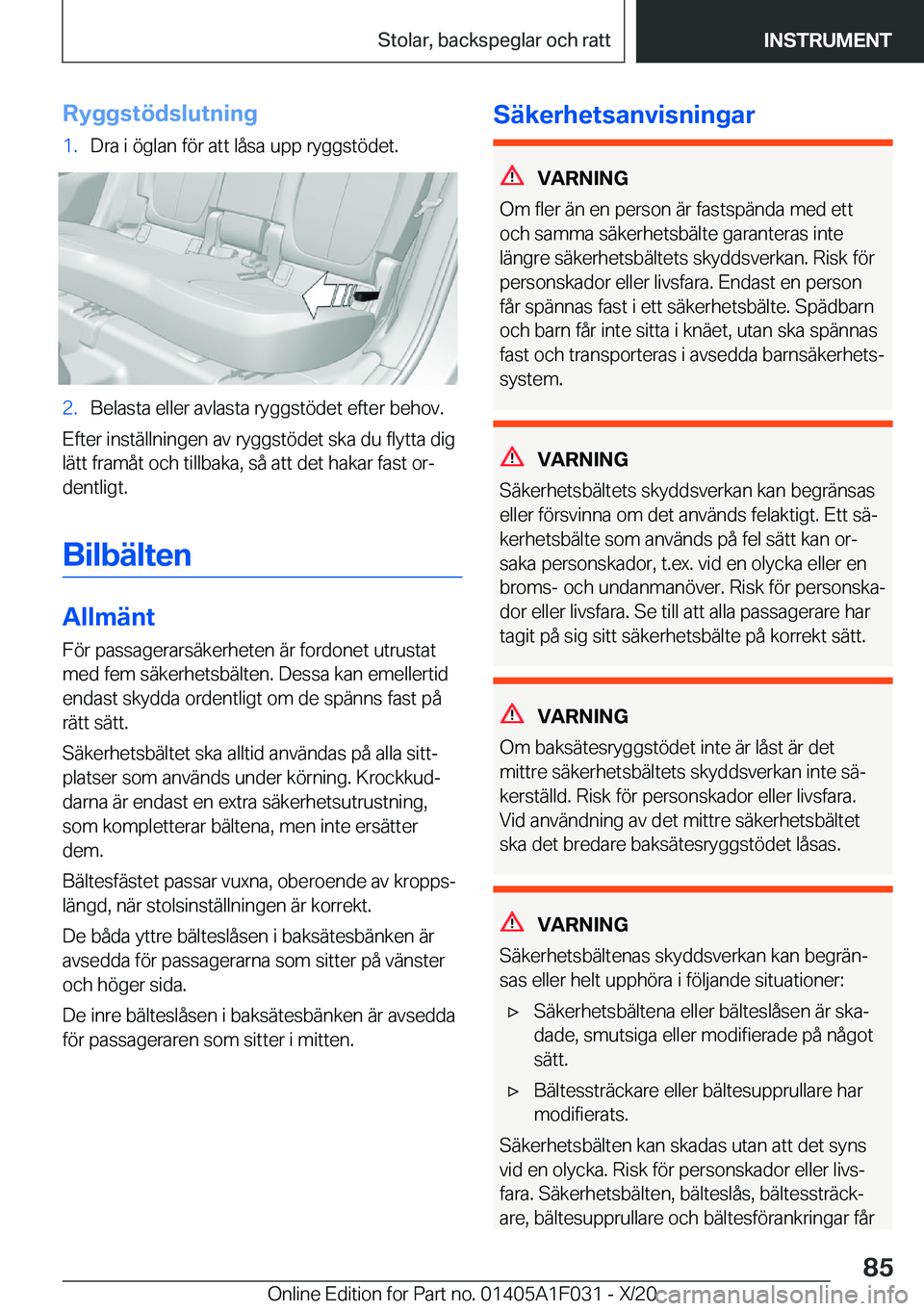 BMW X1 2021  InstruktionsbÖcker (in Swedish) �R�y�g�g�s�t�
