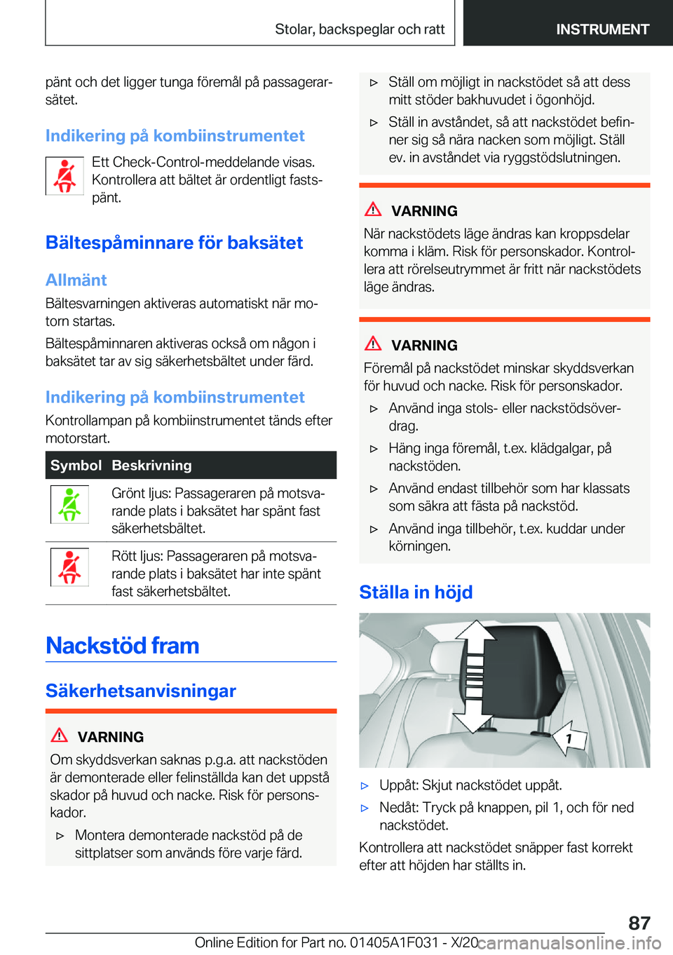 BMW X1 2021  InstruktionsbÖcker (in Swedish) �p�ä�n�t��o�c�h��d�e�t��l�i�g�g�e�r��t�u�n�g�a��f�