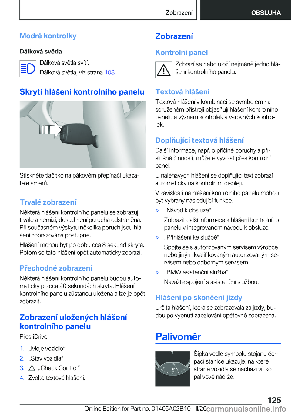 BMW X1 2020  Návod na použití (in Czech) �M�o�d�r�