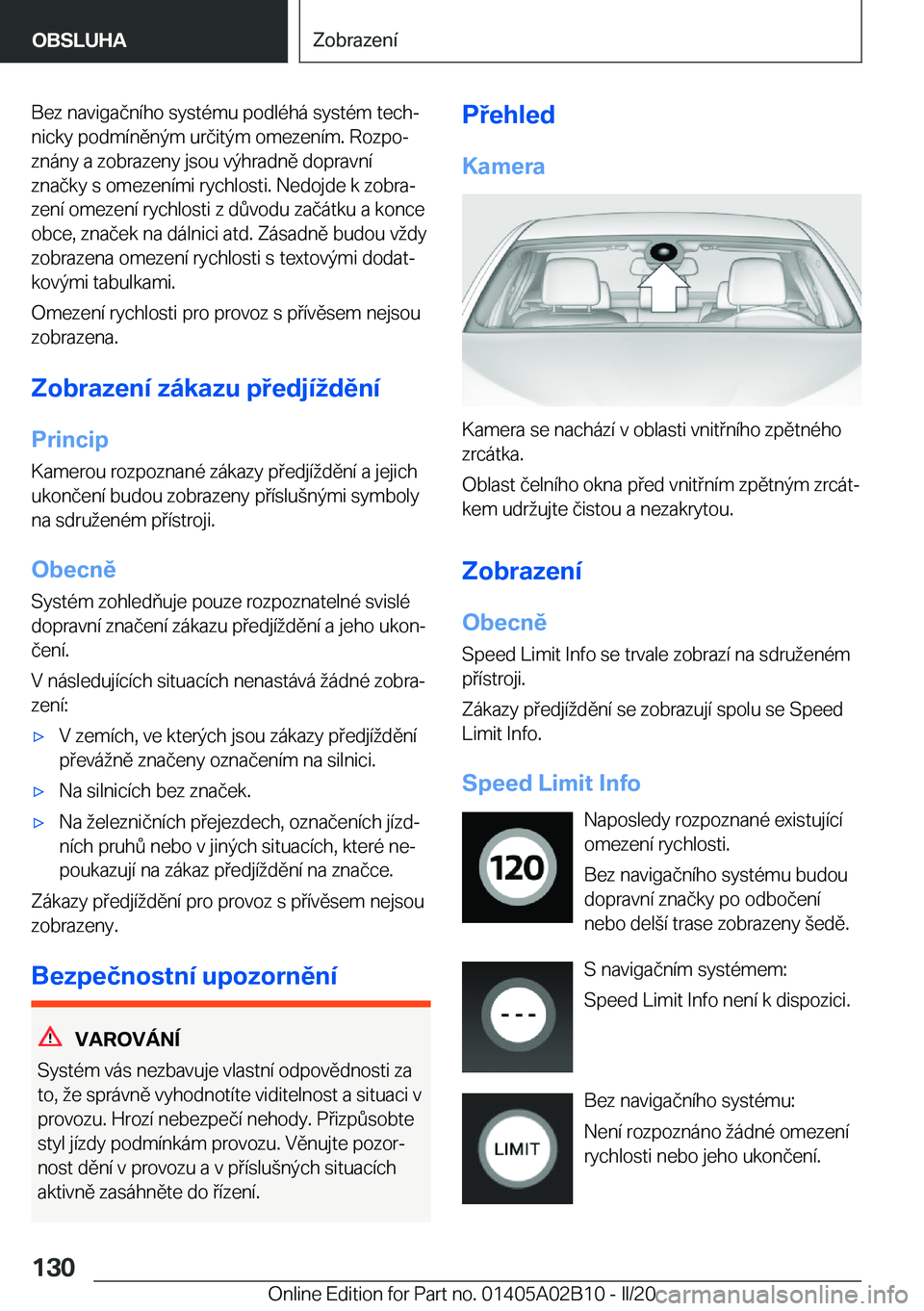 BMW X1 2020  Návod na použití (in Czech) �B�e�z��n�a�v�i�g�a�č�n�