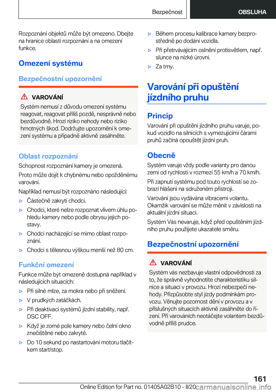 BMW X1 2020  Návod na použití (in Czech) �R�o�z�p�o�z�n�