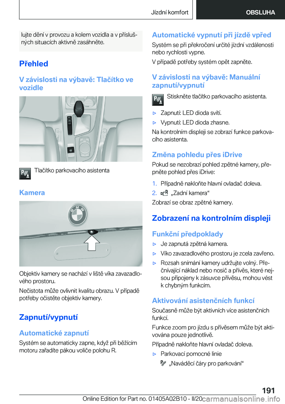 BMW X1 2020  Návod na použití (in Czech) �l�u�j�t�e��d�