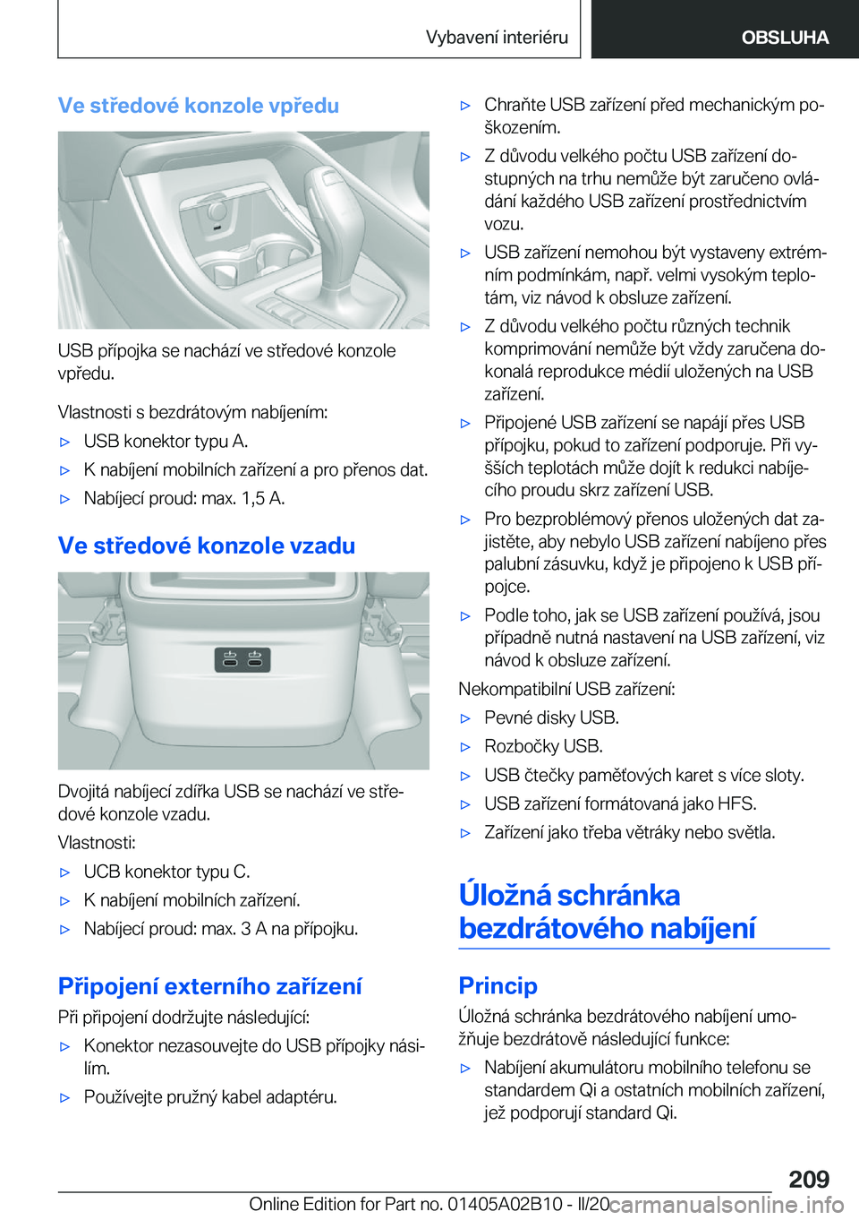 BMW X1 2020  Návod na použití (in Czech) �V�e��s�t�e�d�o�v�