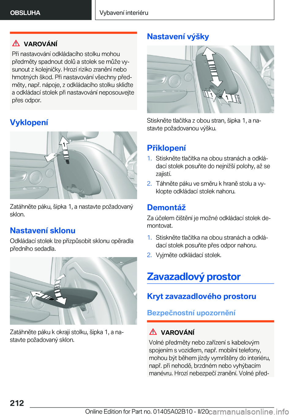 BMW X1 2020  Návod na použití (in Czech) �V�A�R�O�V�