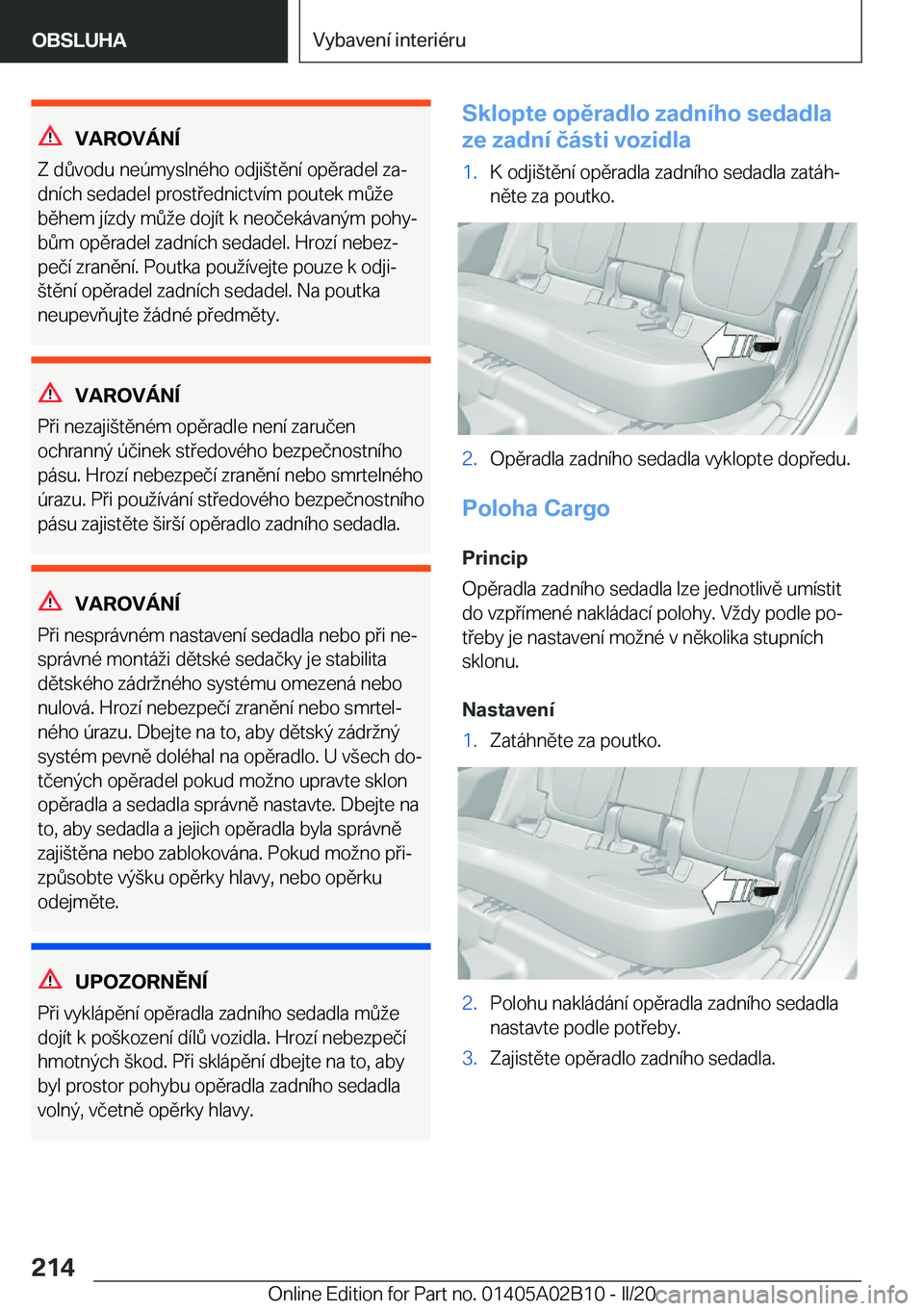 BMW X1 2020  Návod na použití (in Czech) �V�A�R�O�V�