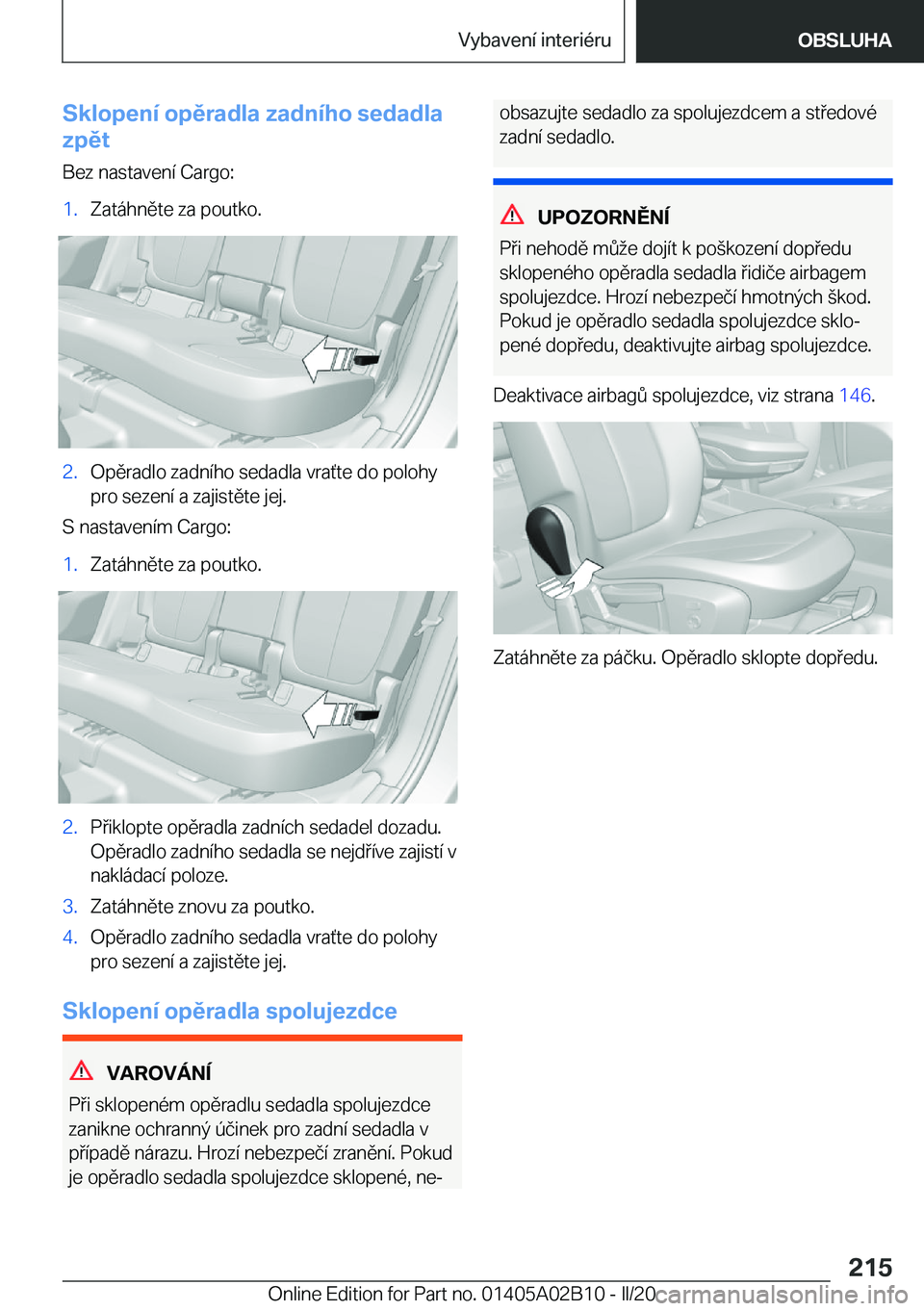 BMW X1 2020  Návod na použití (in Czech) �S�k�l�o�p�e�n�