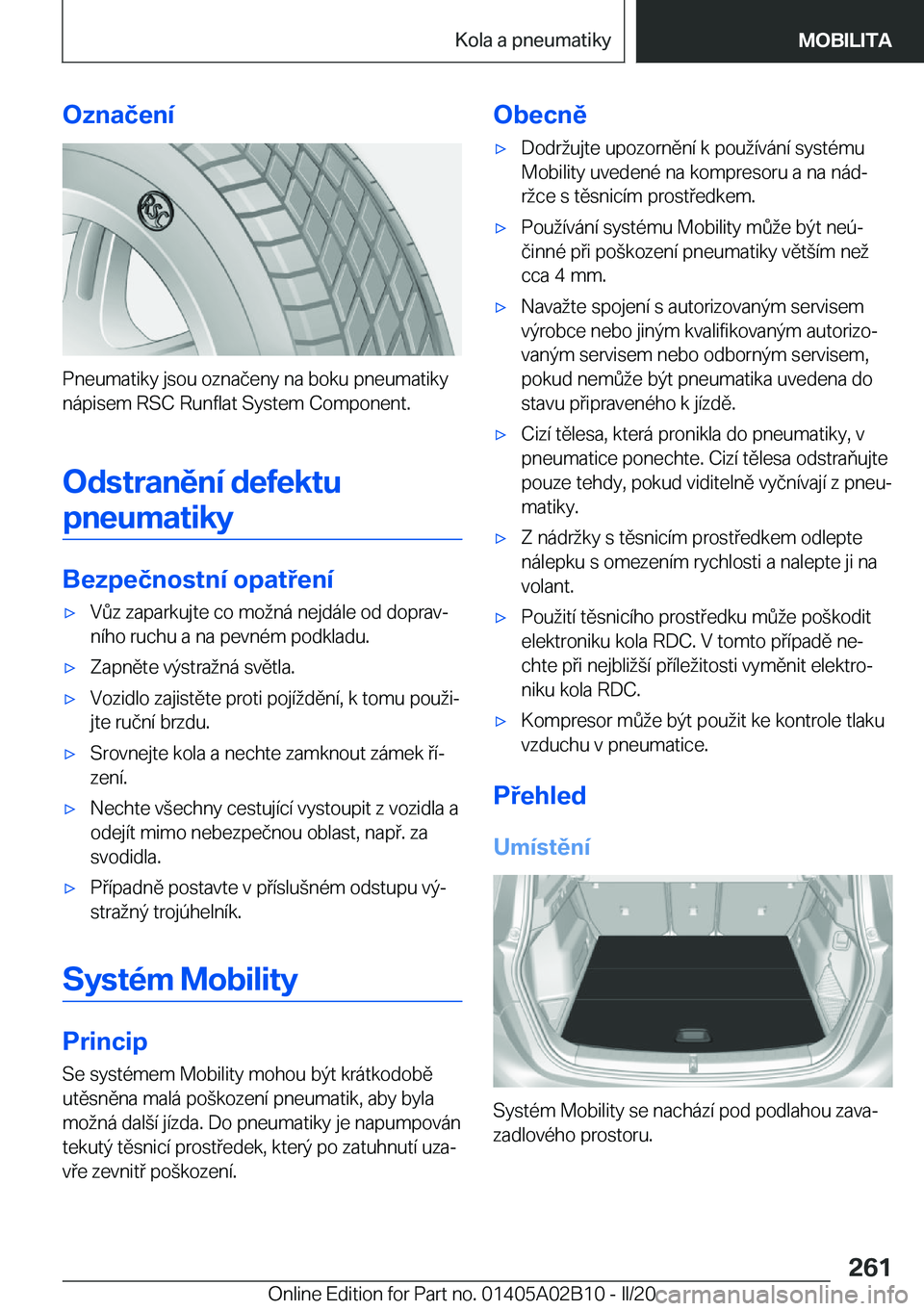 BMW X1 2020  Návod na použití (in Czech) �O�z�n�a�č�e�n�