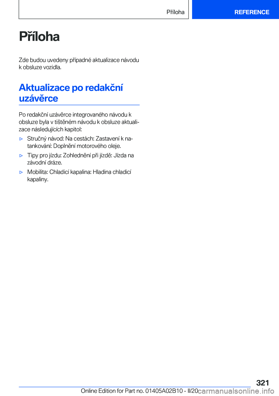 BMW X1 2020  Návod na použití (in Czech) �P�