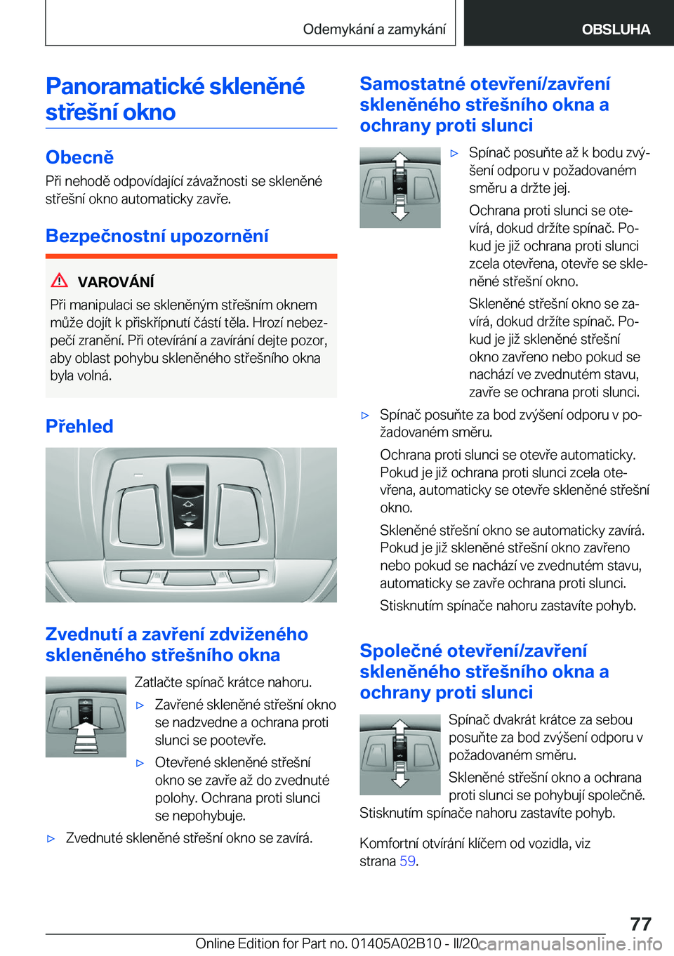 BMW X1 2020  Návod na použití (in Czech) �P�a�n�o�r�a�m�a�t�i�c�k�