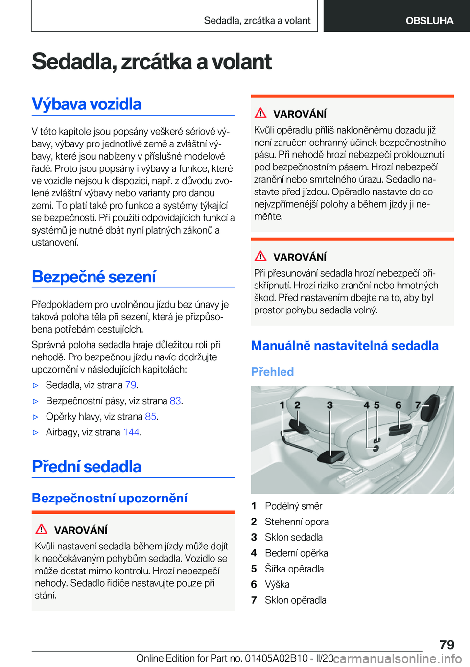 BMW X1 2020  Návod na použití (in Czech) �S�e�d�a�d�l�a�,��z�r�c�