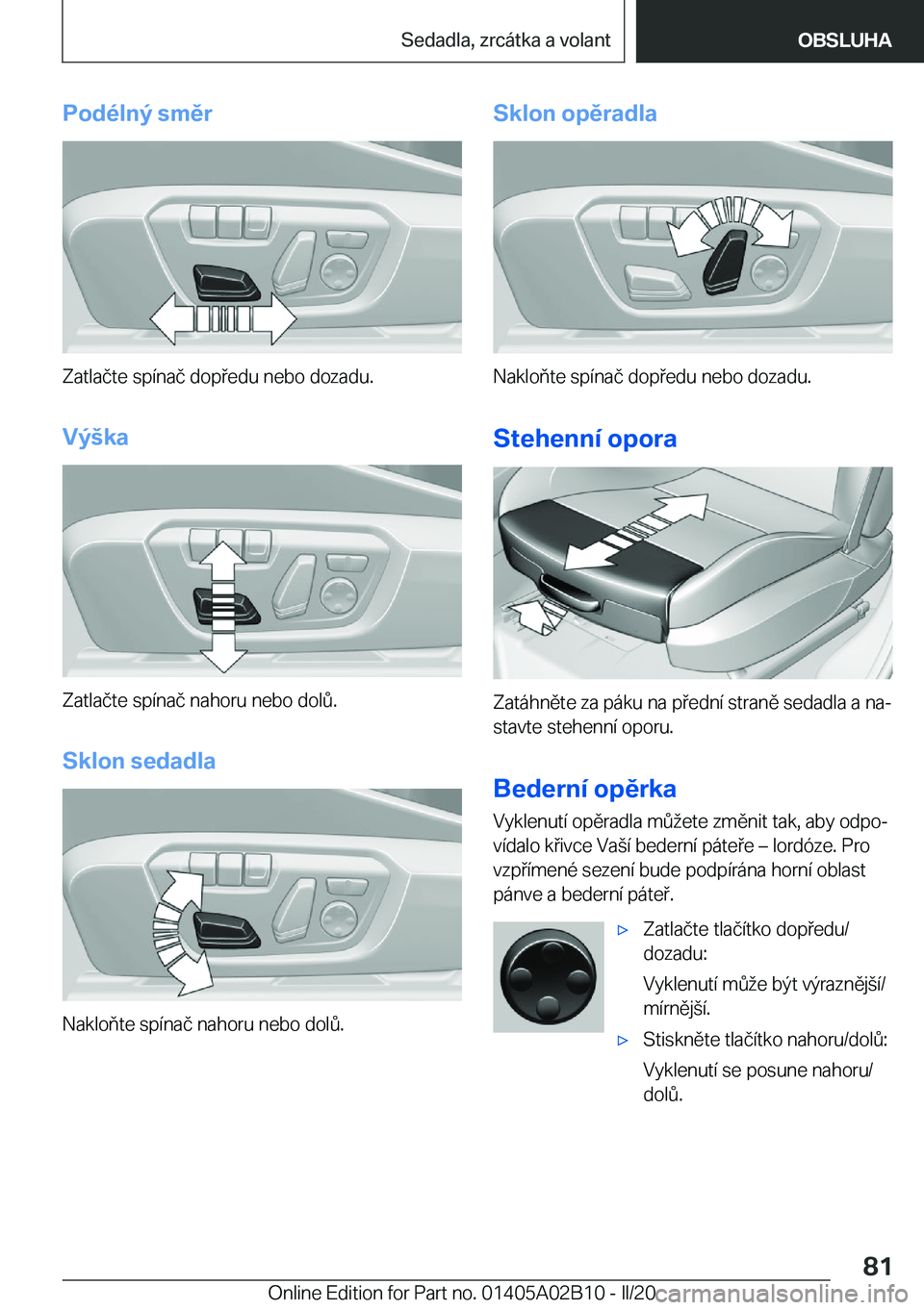 BMW X1 2020  Návod na použití (in Czech) �P�o�d�