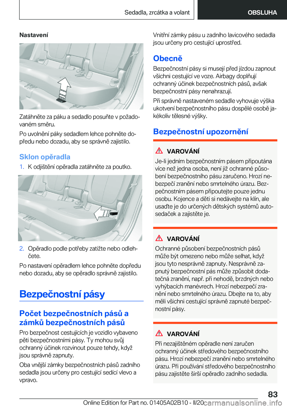 BMW X1 2020  Návod na použití (in Czech) �N�a�s�t�a�v�e�n�