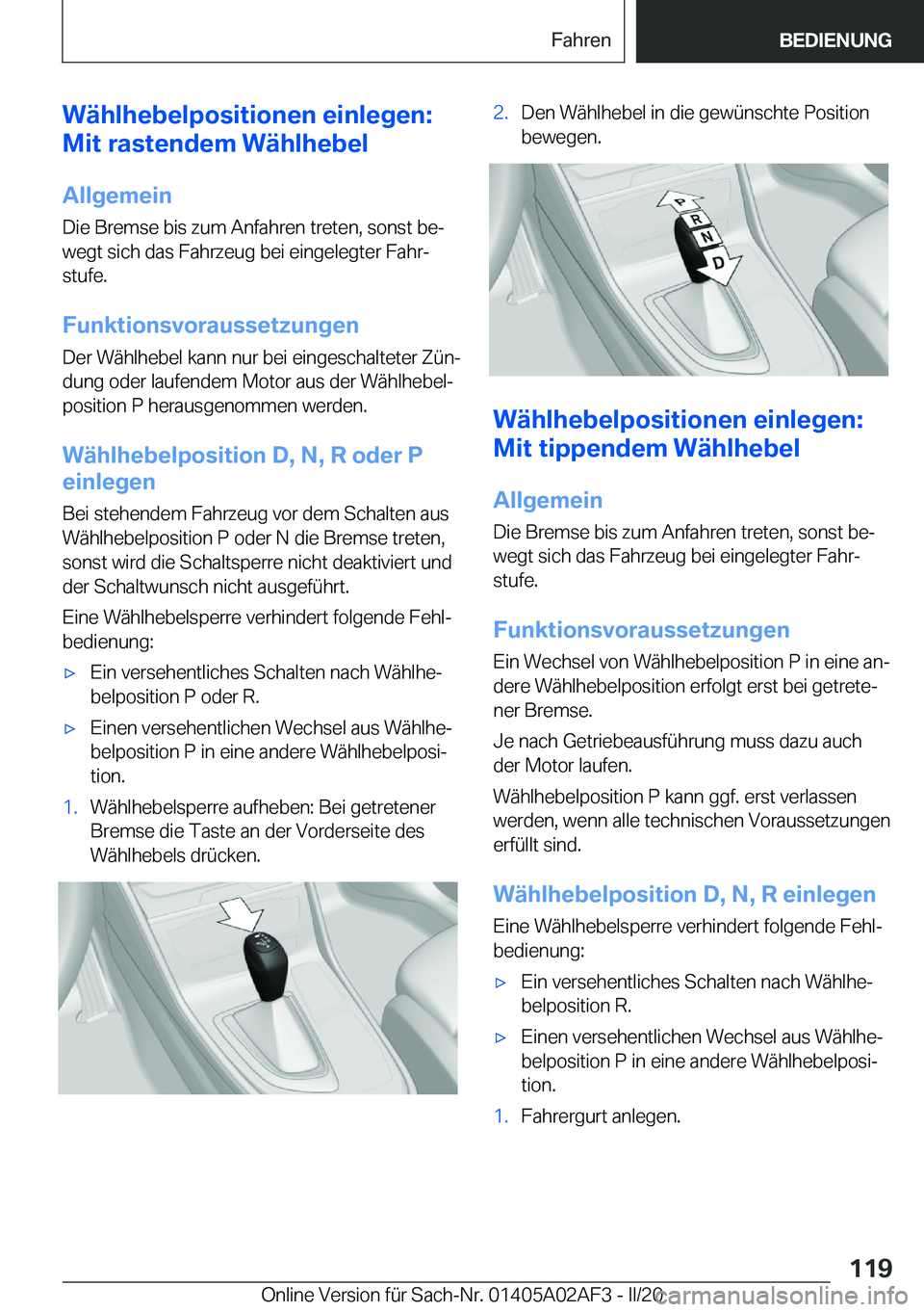 BMW X1 2020  Betriebsanleitungen (in German) �W�