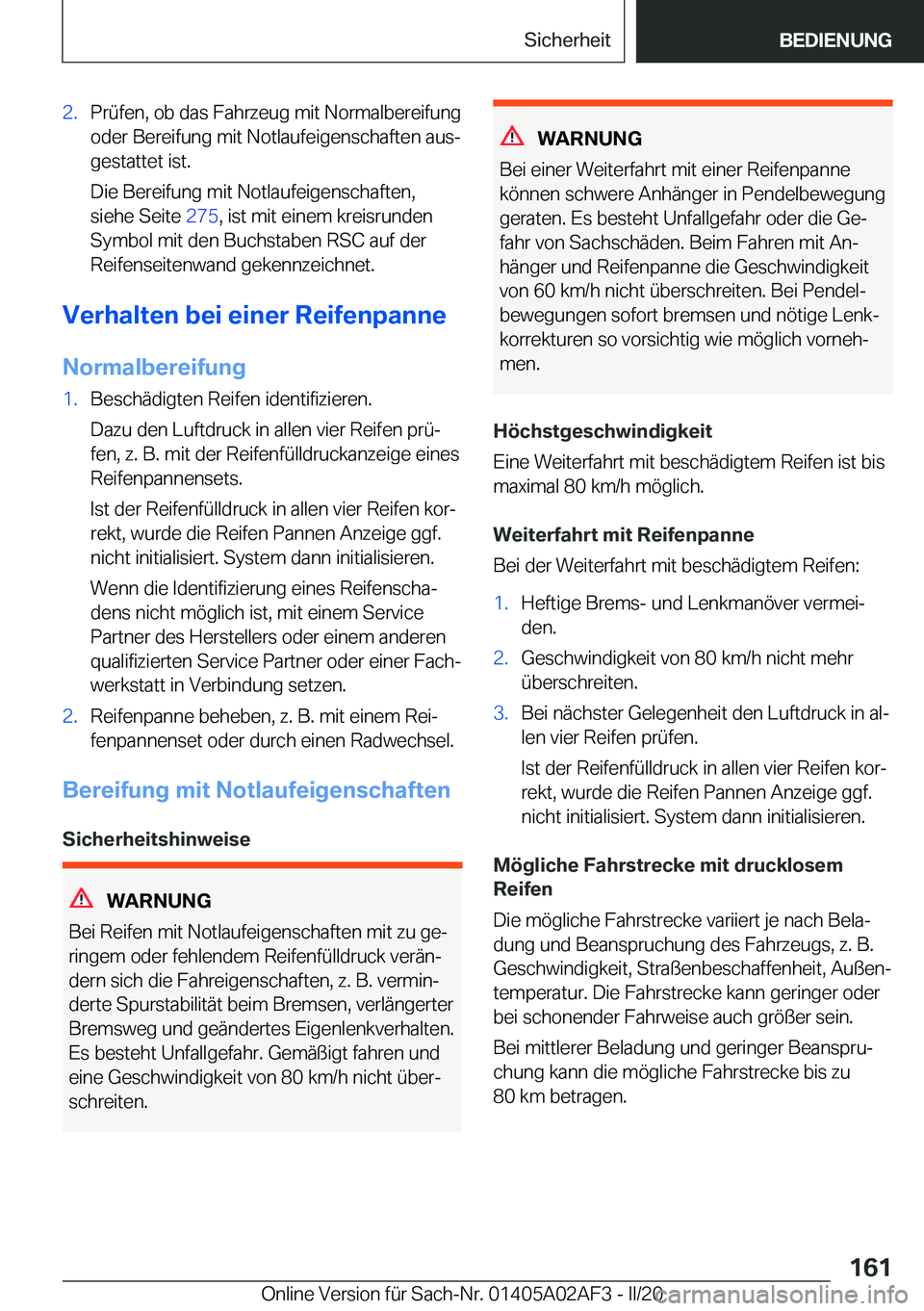 BMW X1 2020  Betriebsanleitungen (in German) �2�.�P�r�