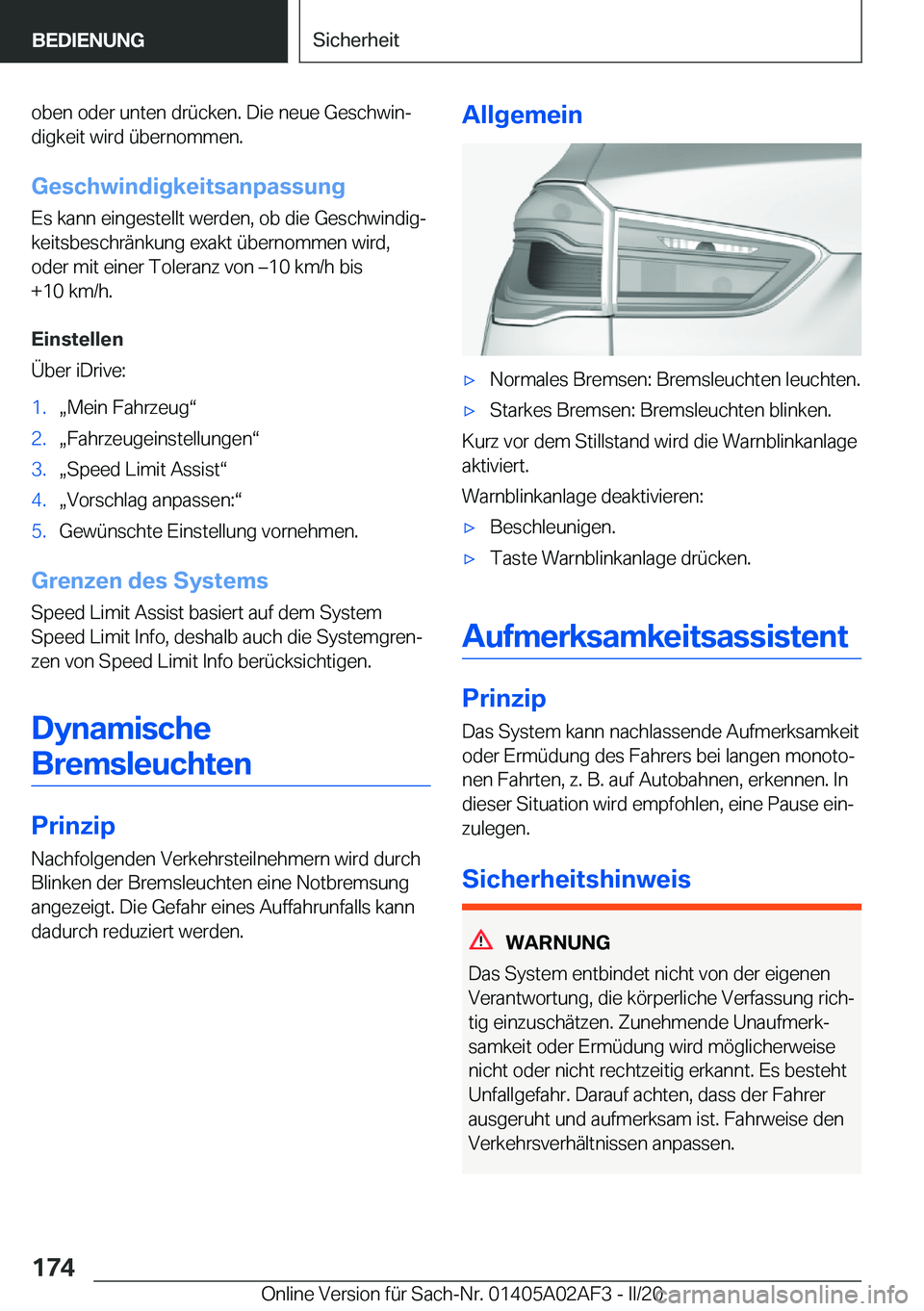 BMW X1 2020  Betriebsanleitungen (in German) �o�b�e�n��o�d�e�r��u�n�t�e�n��d�r�