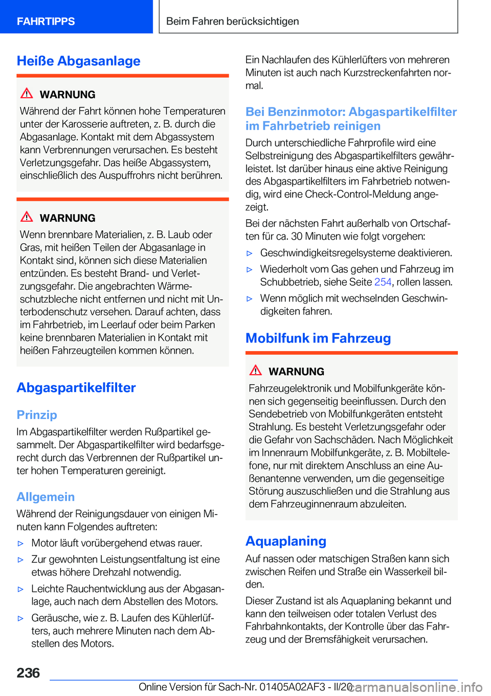 BMW X1 2020  Betriebsanleitungen (in German) �H�e�i�