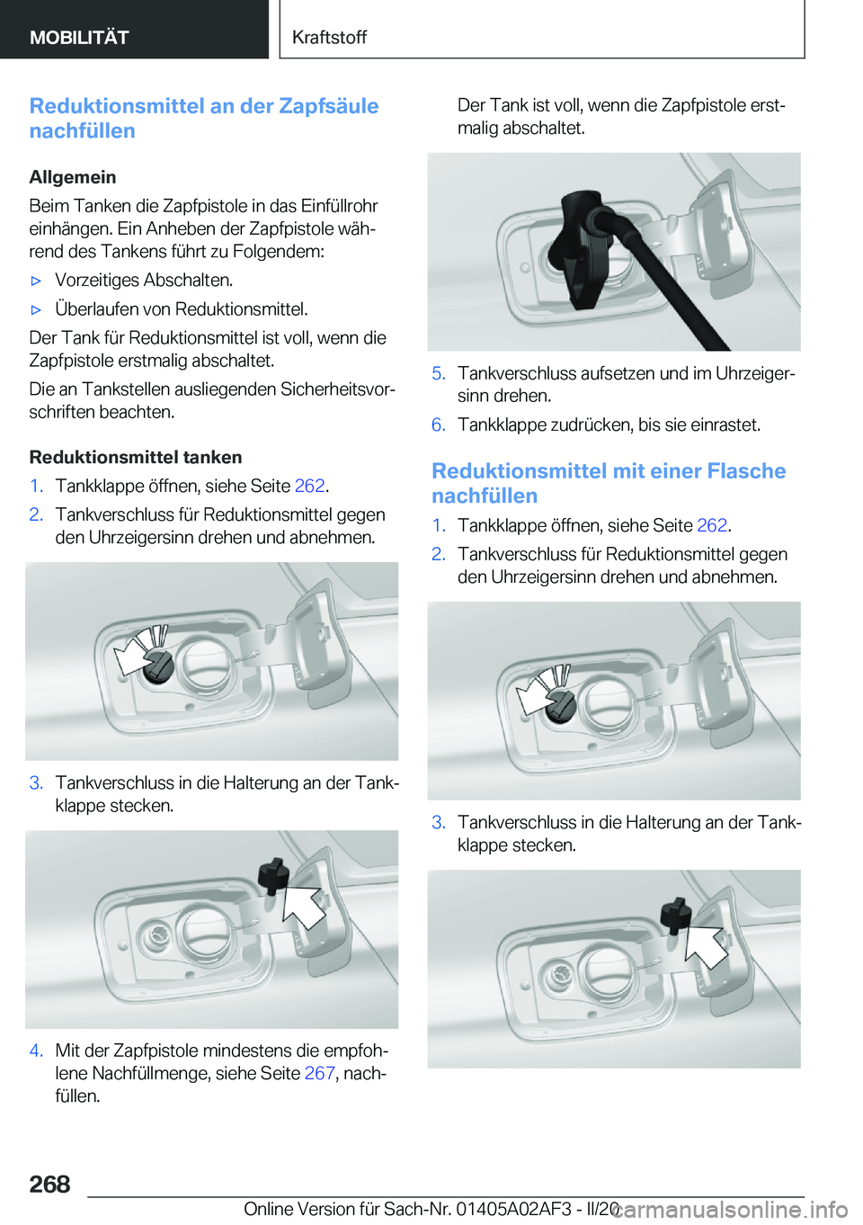 BMW X1 2020  Betriebsanleitungen (in German) �R�e�d�u�k�t�i�o�n�s�m�i�t�t�e�l��a�n��d�e�r��Z�a�p�f�s�