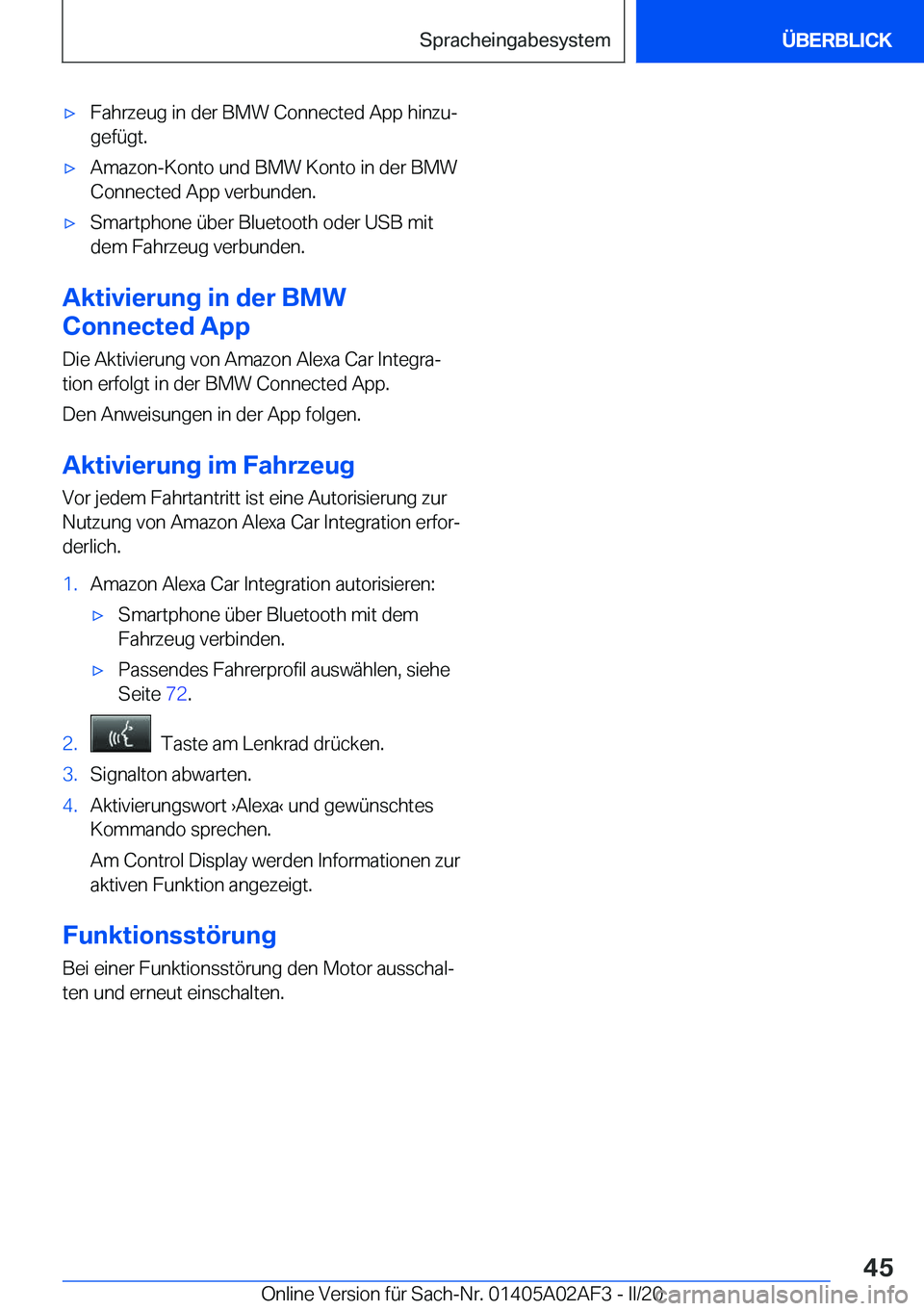 BMW X1 2020  Betriebsanleitungen (in German) x�F�a�h�r�z�e�u�g��i�n��d�e�r��B�M�W��C�o�n�n�e�c�t�e�d��A�p�p��h�i�n�z�uj
�g�e�f�