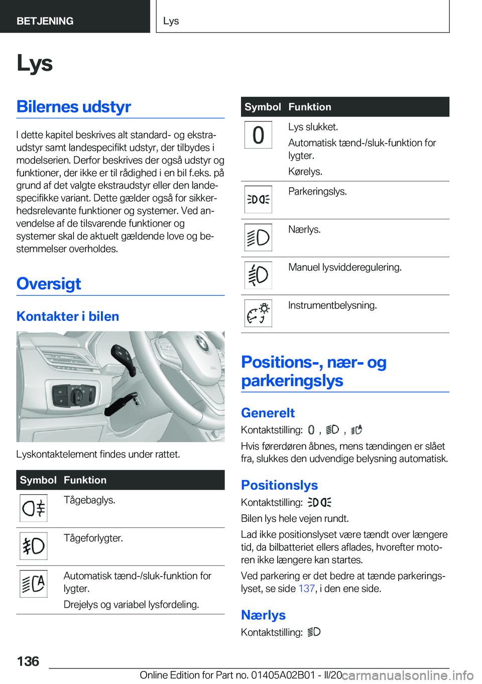 BMW X1 2020  InstruktionsbØger (in Danish) �L�y�s�B�i�l�e�r�n�e�s��u�d�s�t�y�r
�I��d�e�t�t�e��k�a�p�i�t�e�l��b�e�s�k�r�i�v�e�s��a�l�t��s�t�a�n�d�a�r�d�-��o�g��e�k�s�t�r�aj
�u�d�s�t�y�r��s�a�m�t��l�a�n�d�e�s�p�e�c�i�f�i�k�t��u�d�s�t