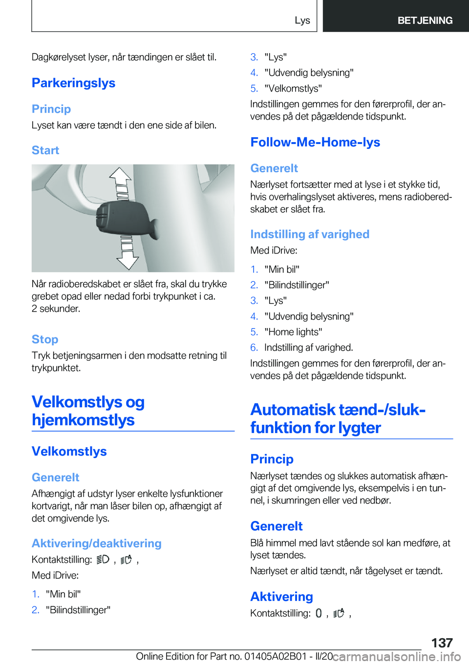 BMW X1 2020  InstruktionsbØger (in Danish) �D�a�g�k�