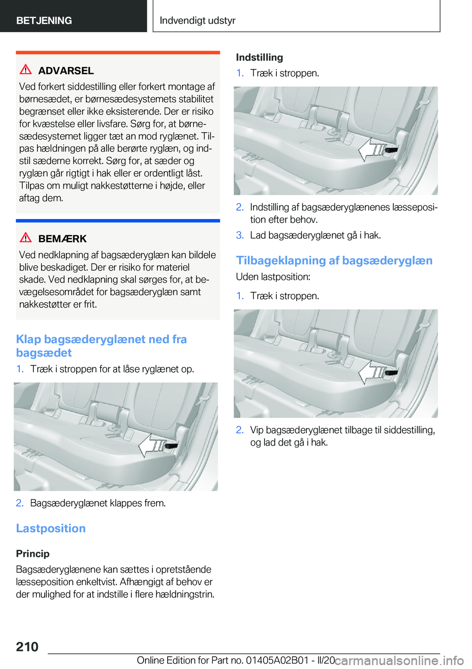 BMW X1 2020  InstruktionsbØger (in Danish) �A�D�V�A�R�S�E�L
�V�e�d��f�o�r�k�e�r�t��s�i�d�d�e�s�t�i�l�l�i�n�g��e�l�l�e�r��f�o�r�k�e�r�t��m�o�n�t�a�g�e��a�f
�b�