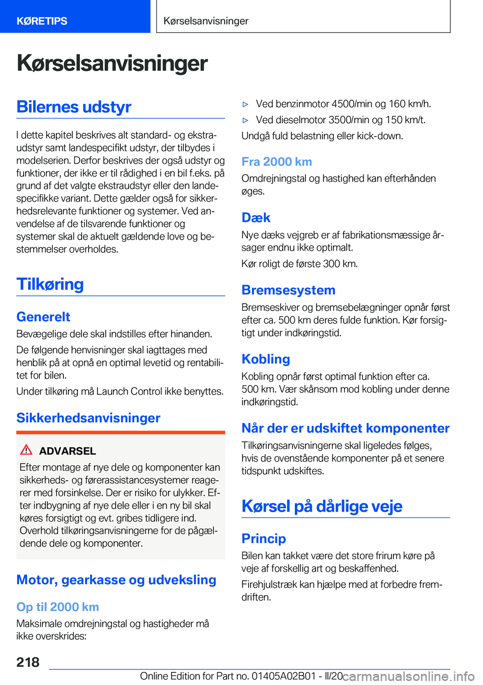 BMW X1 2020  InstruktionsbØger (in Danish) �K�