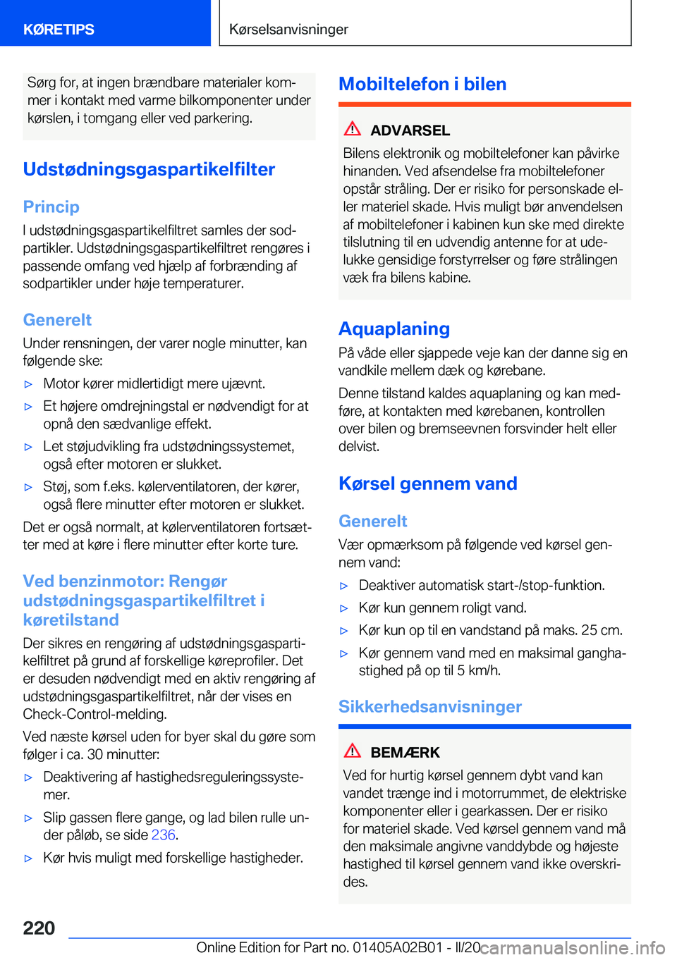 BMW X1 2020  InstruktionsbØger (in Danish) �S�