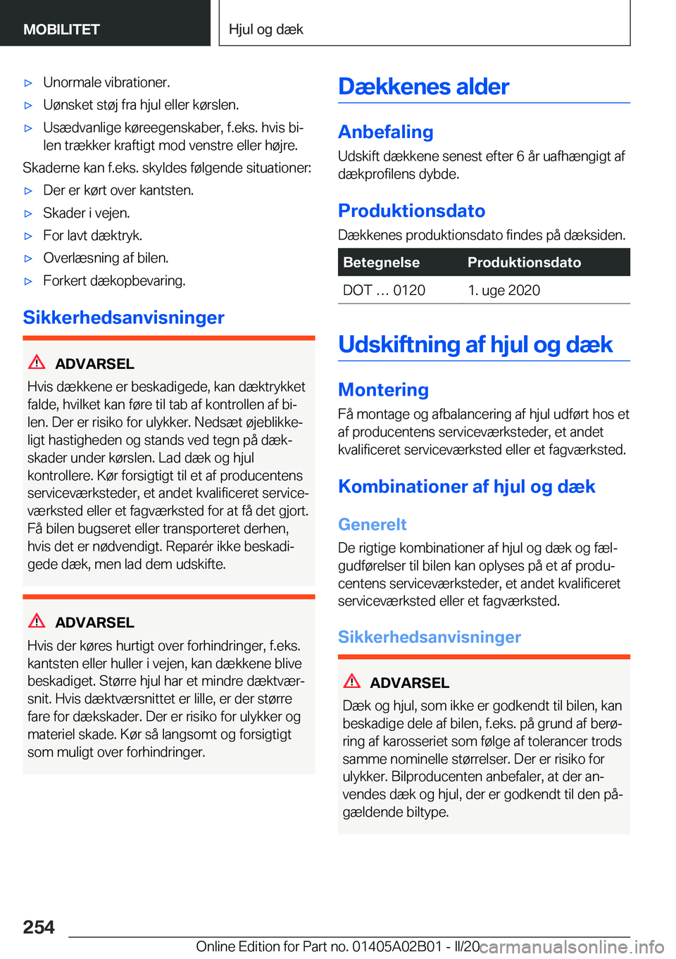 BMW X1 2020  InstruktionsbØger (in Danish) 'x�U�n�o�r�m�a�l�e��v�i�b�r�a�t�i�o�n�e�r�.'x�U�