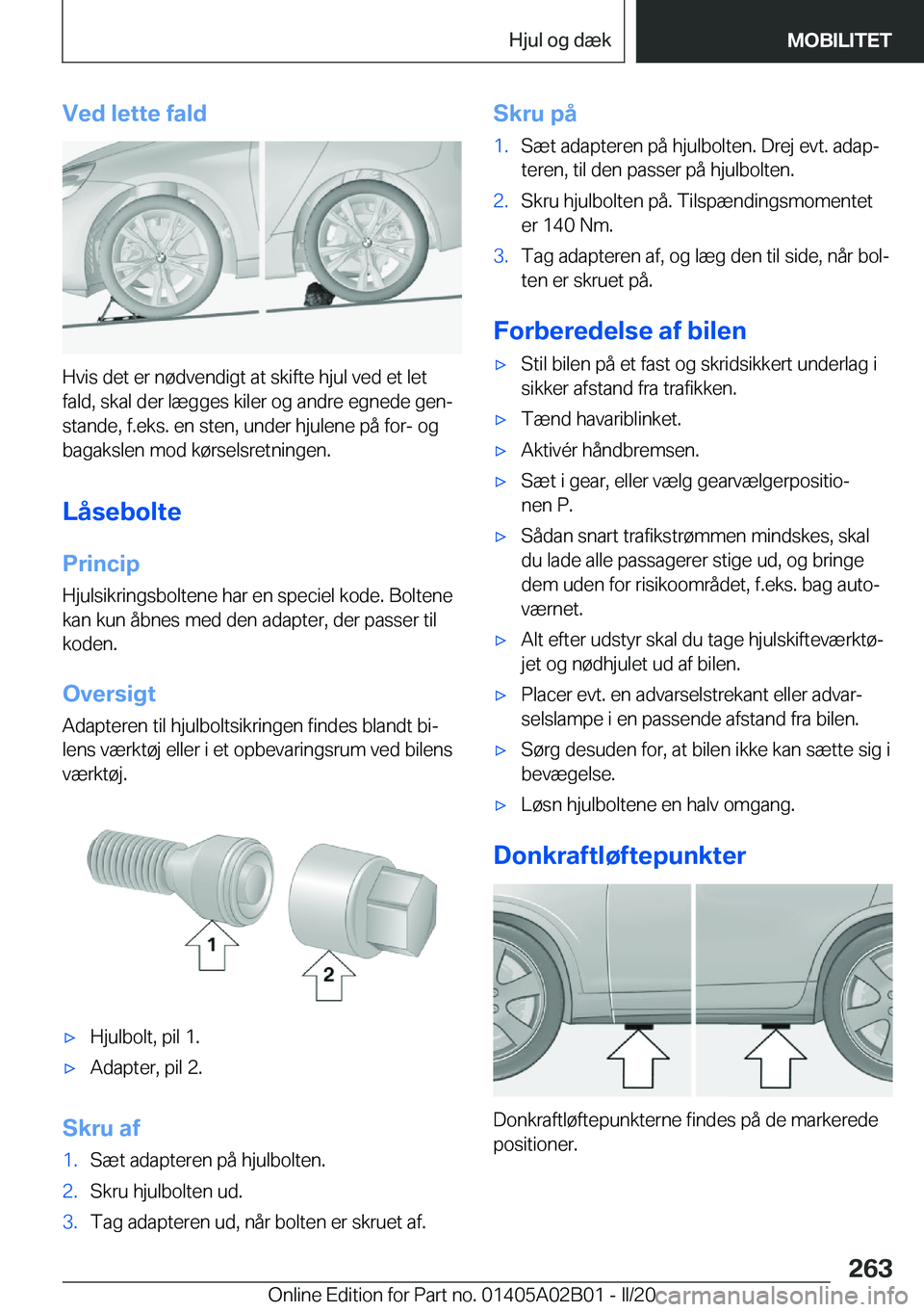 BMW X1 2020  InstruktionsbØger (in Danish) �V�e�d��l�e�t�t�e��f�a�l�d
�H�v�i�s��d�e�t��e�r��n�
