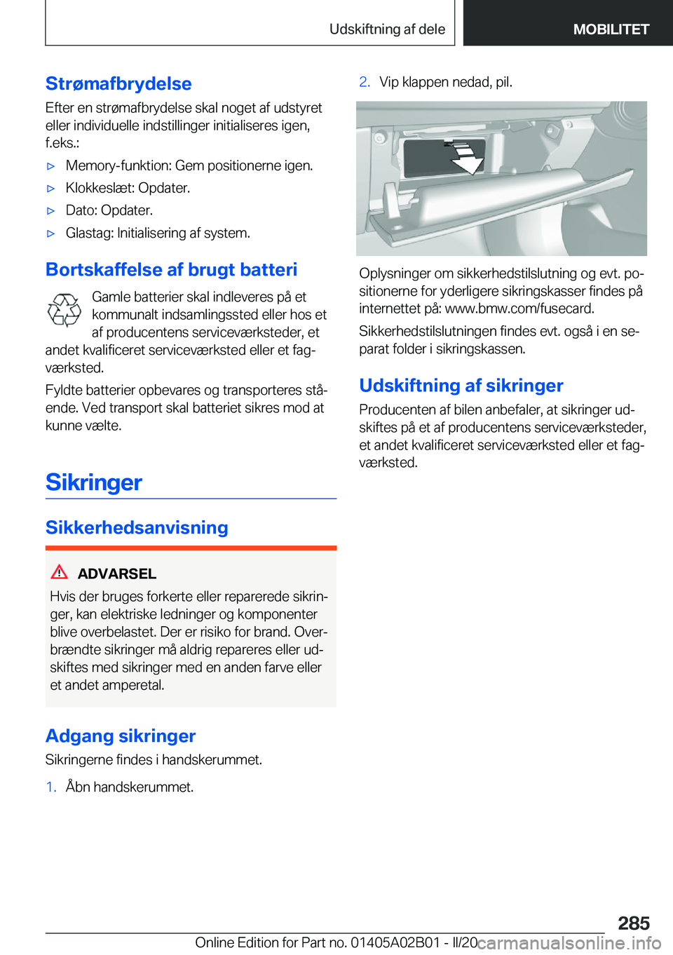 BMW X1 2020  InstruktionsbØger (in Danish) �S�t�r�
