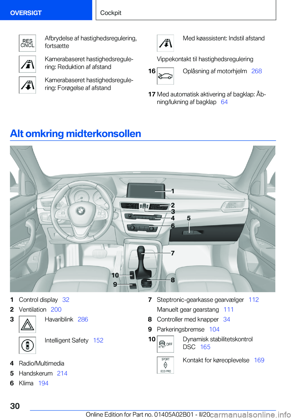 BMW X1 2020  InstruktionsbØger (in Danish) �A�f�b�r�y�d�e�l�s�e��a�f��h�a�s�t�i�g�h�e�d�s�r�e�g�u�l�e�r�i�n�g�,�f�o�r�t�s�æ�t�t�e�K�a�m�e�r�a�b�a�s�e�r�e�t��h�a�s�t�i�g�h�e�d�s�r�e�g�u�l�ej
�r�i�n�g�:��R�e�d�u�k�t�i�o�n��a�f��a�f�s�t�a